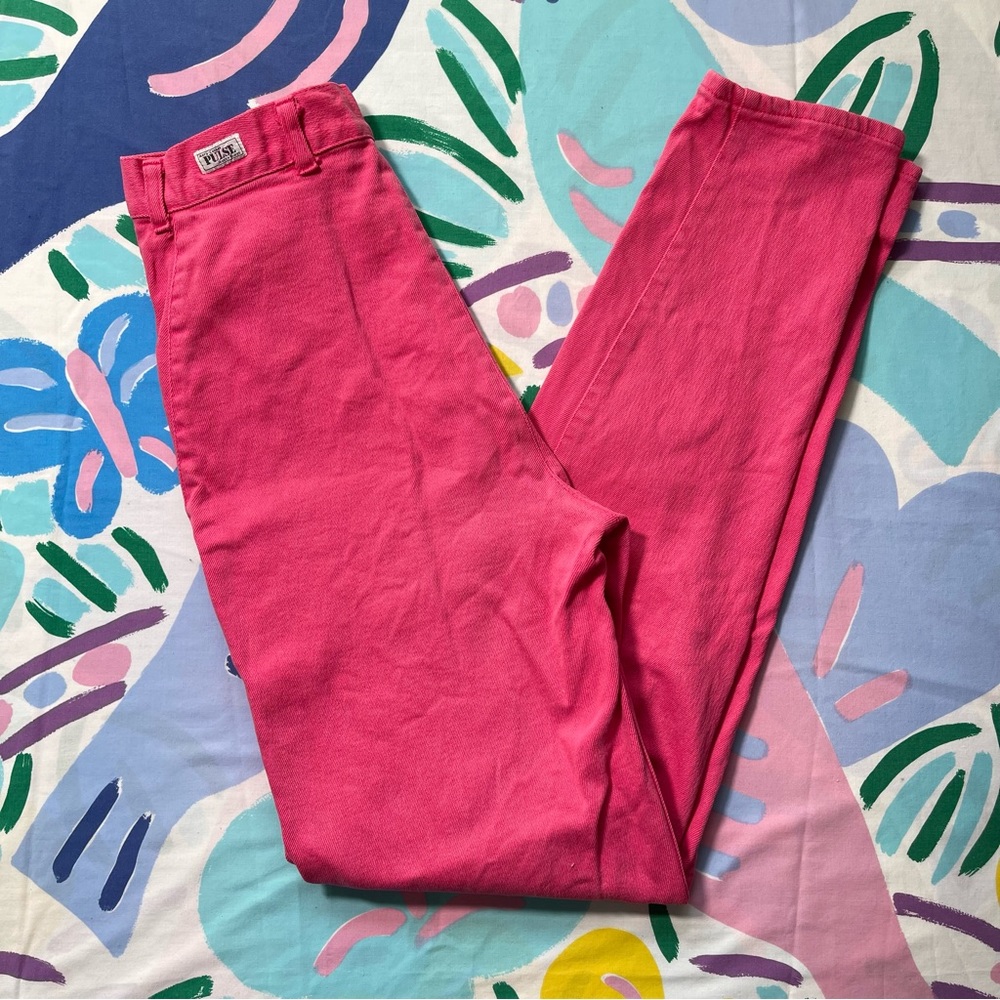 Vintage PULSE Barbie Bubblegum Pink High Waisted Skinny Denim Jeans (25)